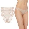 OnGossamer Women's Mesh 3 Pack Bikini Style Underwear - Champagne,