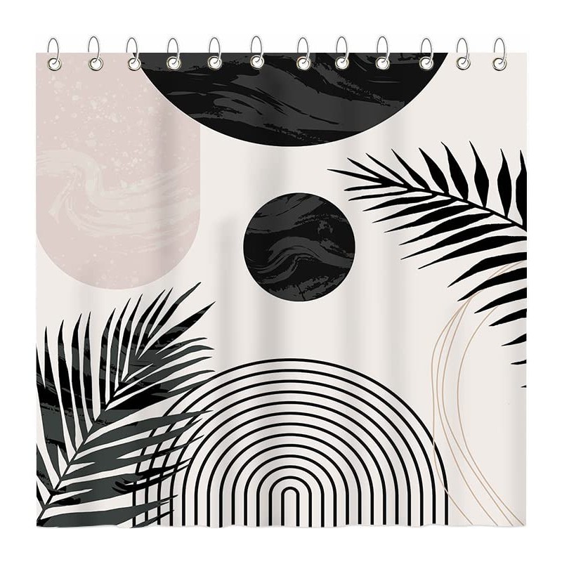 Avezano Mid Century Abstract Shower Curtain Modern Minimalistic Home Bathroom