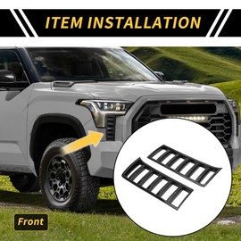 REPAIROCK Compatible with Toyota Tundra 22-24 Headlight Grille Mesh Grille Grid Insert Cover Carbon Fiber Pattern ABS Black Front Headlight Grille Vent Cover Trim 1 Set