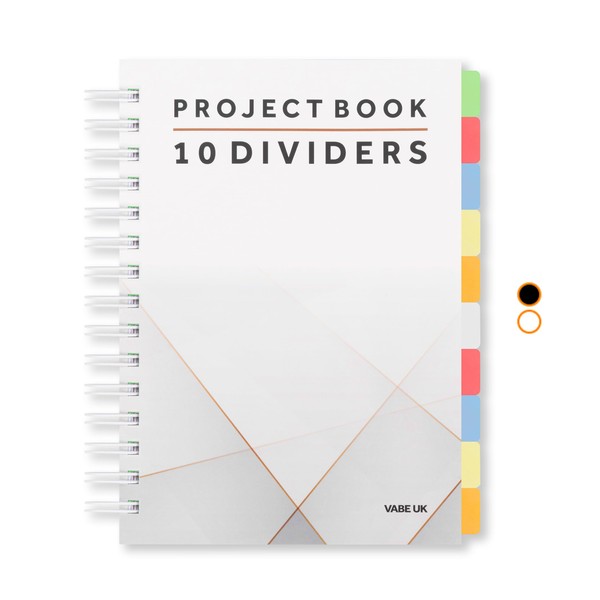 VABE UK Project Notebook - A5 Notebook with 10 Dividers,