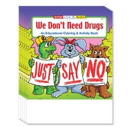 ZOCO - Drug Use Prevention - Educational Coloring Books (25 Bulk Pack, Without Crayons) - Community Outreach, Stay Drug Free Safety Handouts for Children - Games, Puzzles, Activities for Kids