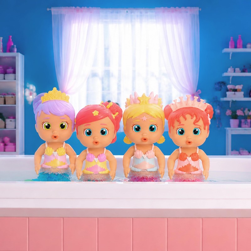 BLOOPIES FANTASY TAIL ZOE Bambola da Bagno Sirena Acquatica con