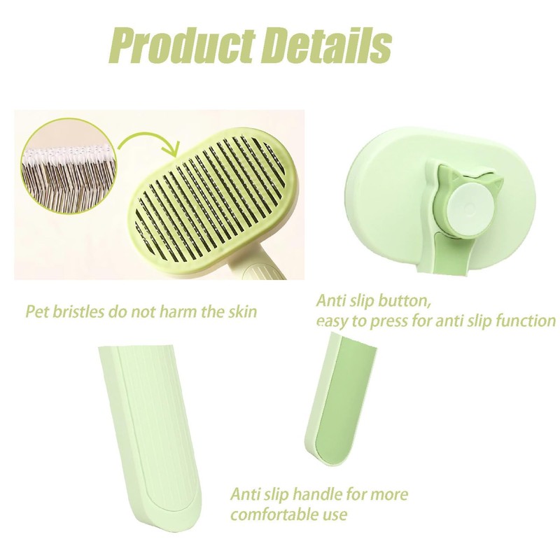 Wzenclave Cat hair removal brush set, one click release button