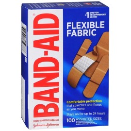 BAND-AID Flexible Fabric Adhesive Bandages Assorted Sizes 100 EA