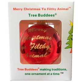 Tree Buddees Merry Christmas Ya Filthy Animal Glass Christmas Ornament