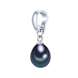 Valero Pearls Sterling Silver 925 rhodium-plated Ladies Pendant with Freshwater cultured pearls peacock-blue 60020066