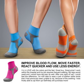 CHARMKING Graduated Compression Socks for Women & Men Circulation 15-20 mmHg is Best for Athletic, Running, Flight Travel, Pregnant, Cycling (Multi 04,L/XL)