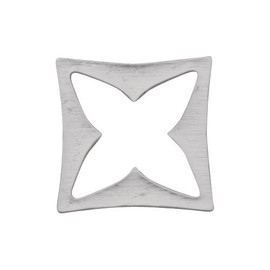 Little Pretty Nail Art Parts, Square Flower Squash, Silver, 10 Pieces