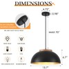 PINDODO Black Pendant Lights Kitchen Island 2 Pack,15.7 Inch Dome