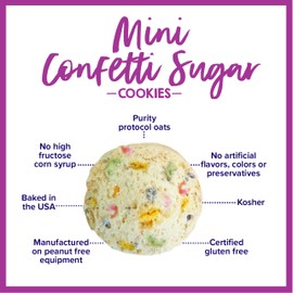 Goodie Girl Mini Confetti Sugar Cookies – Peanut Free, Gluten Free, No Artificial Ingredients – 100 Calories Each - 10 Individually Wrapped Packs