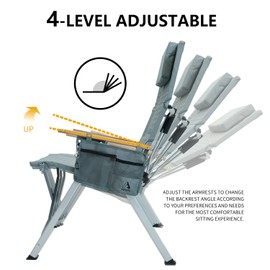 ARURU 2Pack Folding Camping Chair Heavy Duty Oversized with Side Pocket, Bottle Opener & Cup Holder, Collapsible Outdoor Chair for Adults, High Back Durable Oxford Fabric Support 330LBS(Cyan)