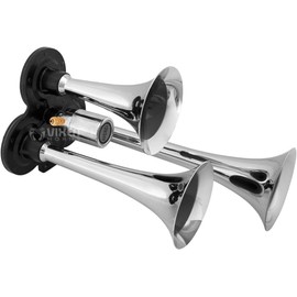 Vixen Horns Train Horn Kit for Trucks/Car/Semi. Complete Onboard System- 150psi Air Compressor, 1 Gallon Tank, 3 Trumpets. Super Loud dB. Fits Vehicles like Pickup/Jeep/RV/SUV 12v VXO8210/3311C