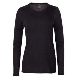 Hot Chillys Women's Pepper Skins Crewneck Midweight Relaxed Fit Base Layer, Black, XL