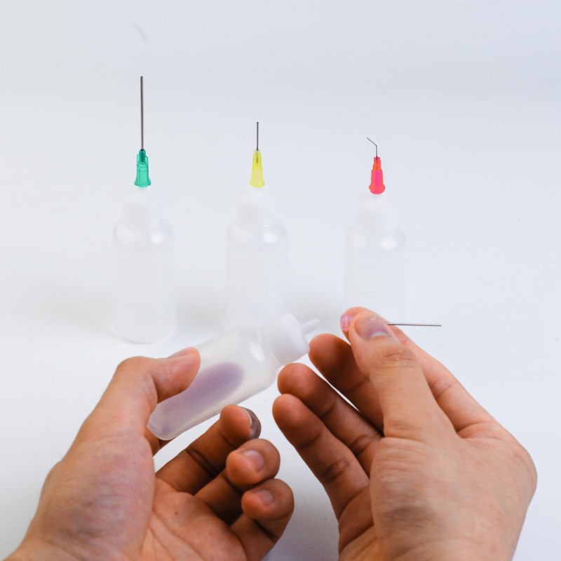 Needle Bottle Applicator 30ml 5Pcs, Precision Needle Tip Glue Bottle