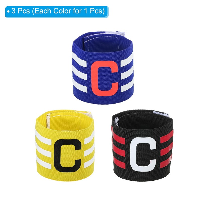 PATIKIL Captain Armband, 3 Pack Adjustable Elastic Soccer Captain's Arm