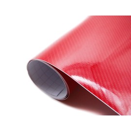 IlMondoMall 4D Carbon Sheet High Gloss Carbon Tone Carbon Sticker Glossy Red (Red, 200 x 035 cm)