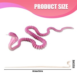 lasuroa 3D Printed Cobra Snake, 3D Printed Animals Flexible Crystal Snake Toys for Adults for Home Office Desk Decor (White)