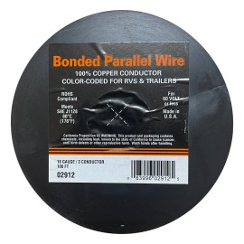 Arnés de cableado de luz de remoque 16-3 calibre 16 3 cables unidos paralelo - 100 pies