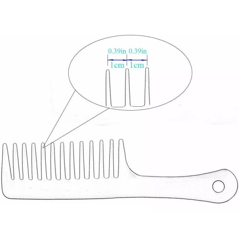 DOTING Peine De Dientes Anchos Para Cabello Rizado, Cabello Largo,