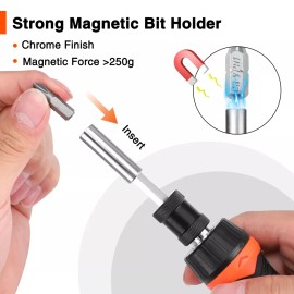 Valuemax 9-In-1 Multi Bit Ratcheting Screwdriver Phillips Slotted Torx Hex Bits