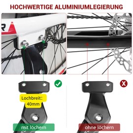 TUT Bicycle Stand 24-29 Inch Non-Slip Side Stand Stable Bicycle Stand for Mountain Bike, E-Bike, Road Bike, City Bike, BMX, MTB - Hole Width: 40 mm