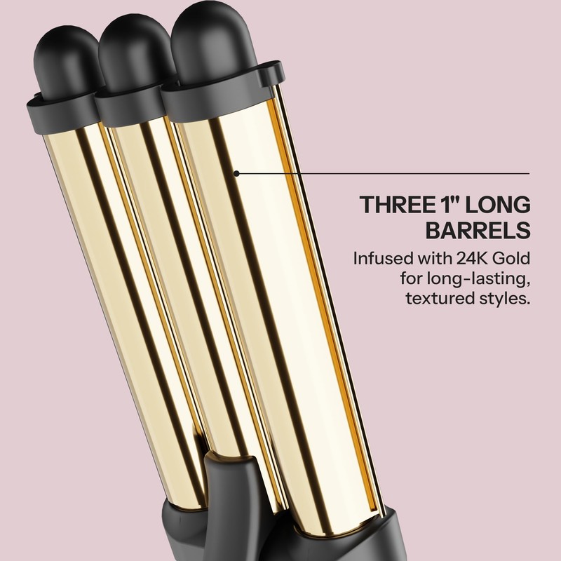 Hot Tools Pro Artist 24K Gold Digital 3 Barrel Hair