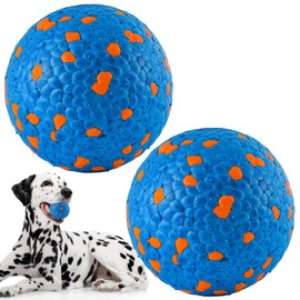 FUSOTO Dog Balls for Aggressive Chewers, Indestructible Dog Toys Ball, Durable Dog Toys Ball, Solid E-TPU Material Rubber Tennis Ball for Training Tough Dog Toys Catch and Fetch (Blue, 2 PCS)