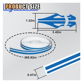2 Rolls×32Ft Car Vinyl Pinstriping Tape Stripe Decal, DIY Car Body Side Stripes Auto Striping Tape Emblems Trim, Universal for Car Motorcycle Door Home Musical Instrument (Blue)