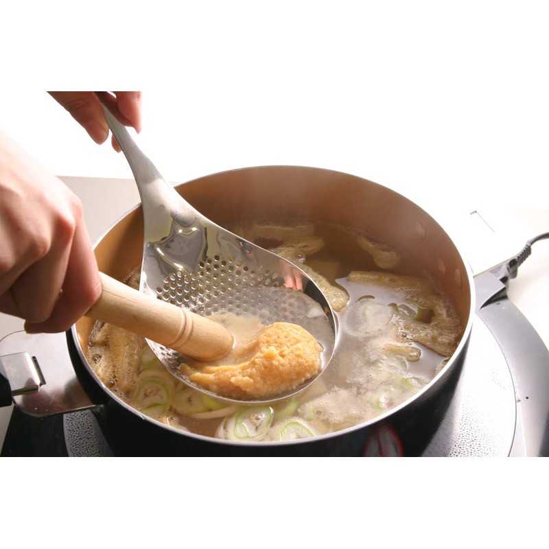 LTM-H01m Slotted Punching Spoon Naked Dishwasher Safe Ladle Silver