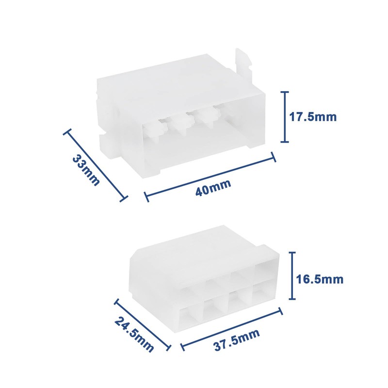 ECSiNG 2 Sets Car Connector Housing 6.3 mm 8 Pin