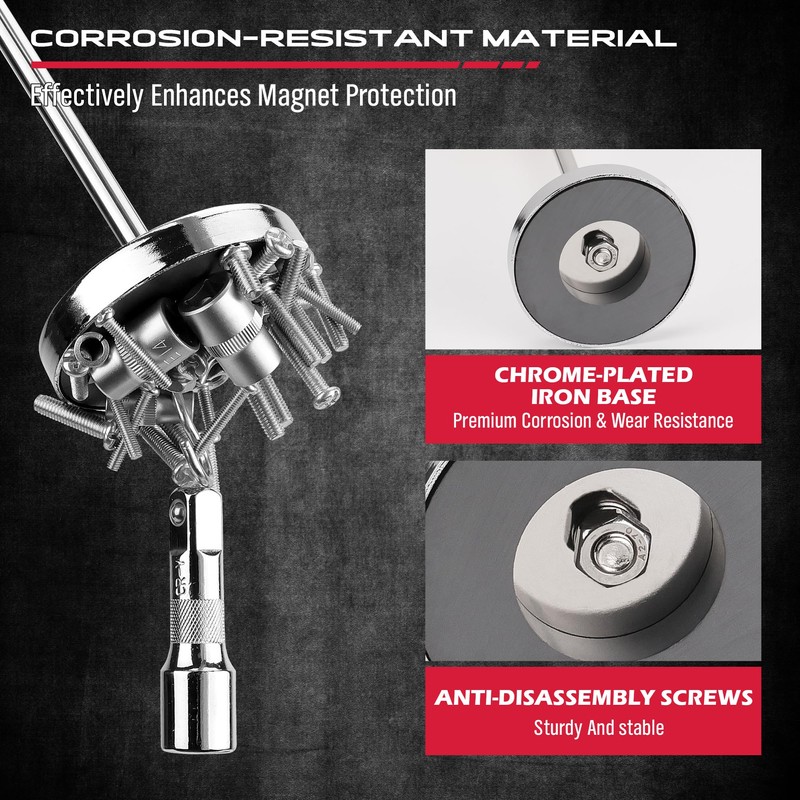 Telescoping Magnetic Sweeper Pickup Tool: Strong Magnet Pick up Nails