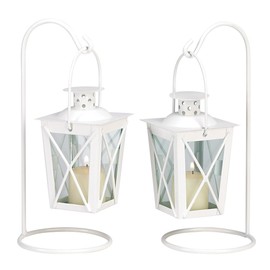Gifts & Decor Koehler Home Decorative White Railroad Candle Lanterns