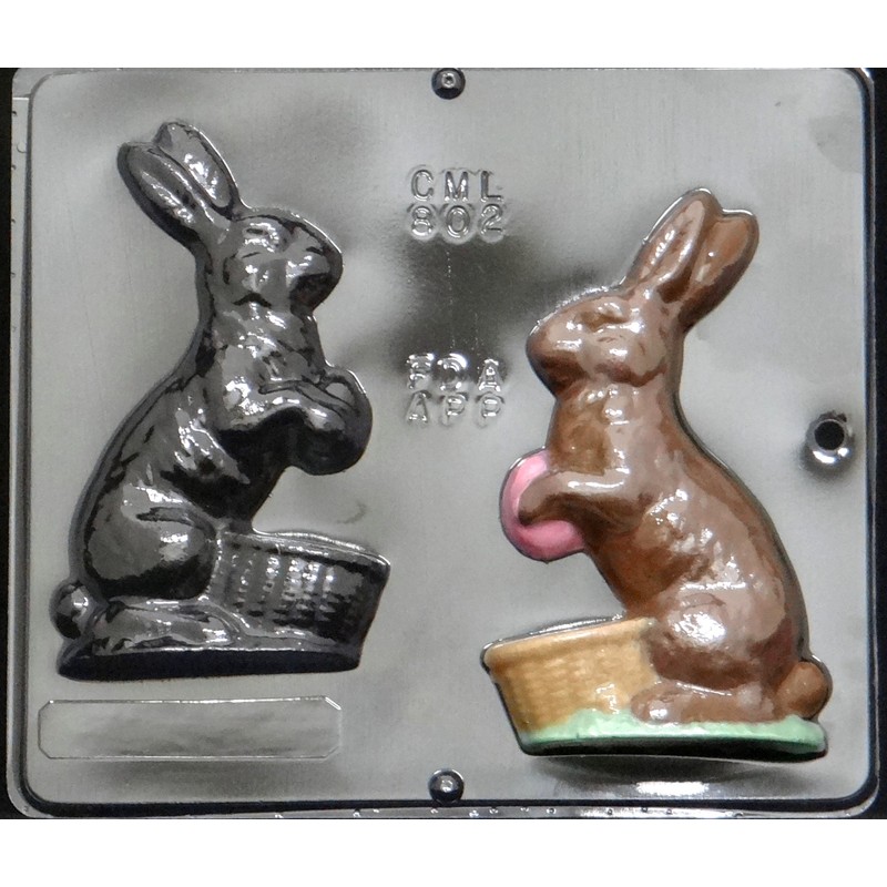 6" Bunny with Basket Assembly Chocolate Candy Mold for Easter