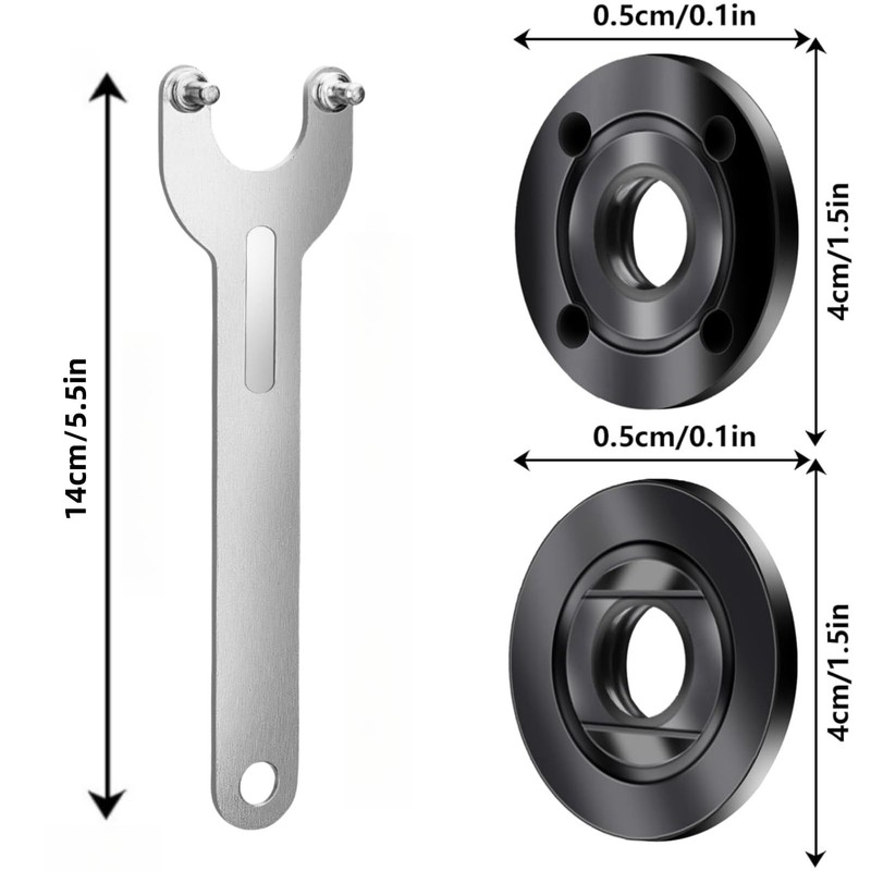11 Pcs Angle Grinder Nut Angle Grinder Wrench Kit 5/8-11