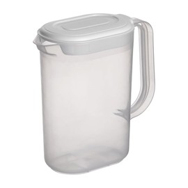 ANGIX Fridge Door Jug with Handle | Plastic Pitcher Container with Lid and Pouring Spout, Versatile Transparent Spill Proof - Space Saving Jug - 1.5 L Capacity