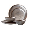 YALONG Ceramic Dinnerware Set 6 Pieces, Handmade Reactive Glaze Plates