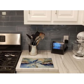 Caroline's Treasures DAC2850LCB Blue Heron Glass Cutting Board Large Decorative Tempered Glass Kitchen Cutting and Serving Board Large Size Chopping Board