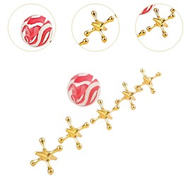 Colcolo Jacks and Ball Game Board Games,Fun Tabletop Games Jacks and Bouncy Ball Old School for Birthday Parties Game Prizes, Gold