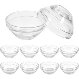 Tazón para Mascarillas Faciales y Aceites Esenciales, 10 Piezas de Vidrio Duradero, Recipientes Transparentes para Tratamientos en Salones de Belleza Casa