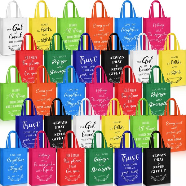 Paterr 30 Pack Easter Christian Gift Bags Bulk 14 x