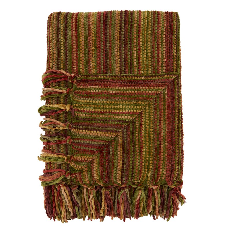 SARO LIFESTYLE Multicolor Chenille Throw Blanket, Multi, 50"x60"