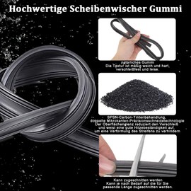 Pack of 4 80 cm Windscreen Wipers Rubber, Universal Car Wiper Rubber, Replacement Rubber Windscreen Wiper, Adjustable Windscreen Wiper, Compatible with All Windscreen Wipers Cutters