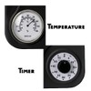 Lily's Home Retro Kitchen Clock with Temperature and Timer (Black)