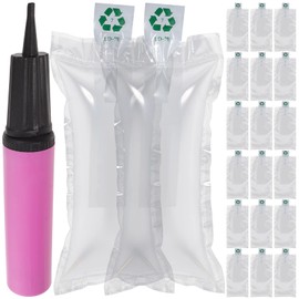 50PCS Air Cushion Film Air Cushion with Pump (Random Color) Inflatable Air Pillows Air Shockproof Blocking Wrap Bag for Mailing Shipping Packaging 10x20CM