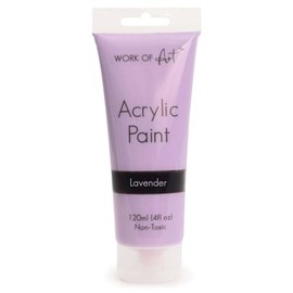 Quickdraw 120ml Pastel Acrylic Paint Tubes Assorted Colours Water-Based Non-Toxic Paints for Artists (Lavender Purple)