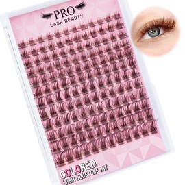 Brown Lash Clusters 144 Pcs Brown Eyelash Clusters Colored Lash Clusters 8-18 Mixed Natural Cluster Eyelash Brown Lash Extensions Super Thin Band And Reusable Soft & Comfortable (P12-Brown,D-8-18mix)