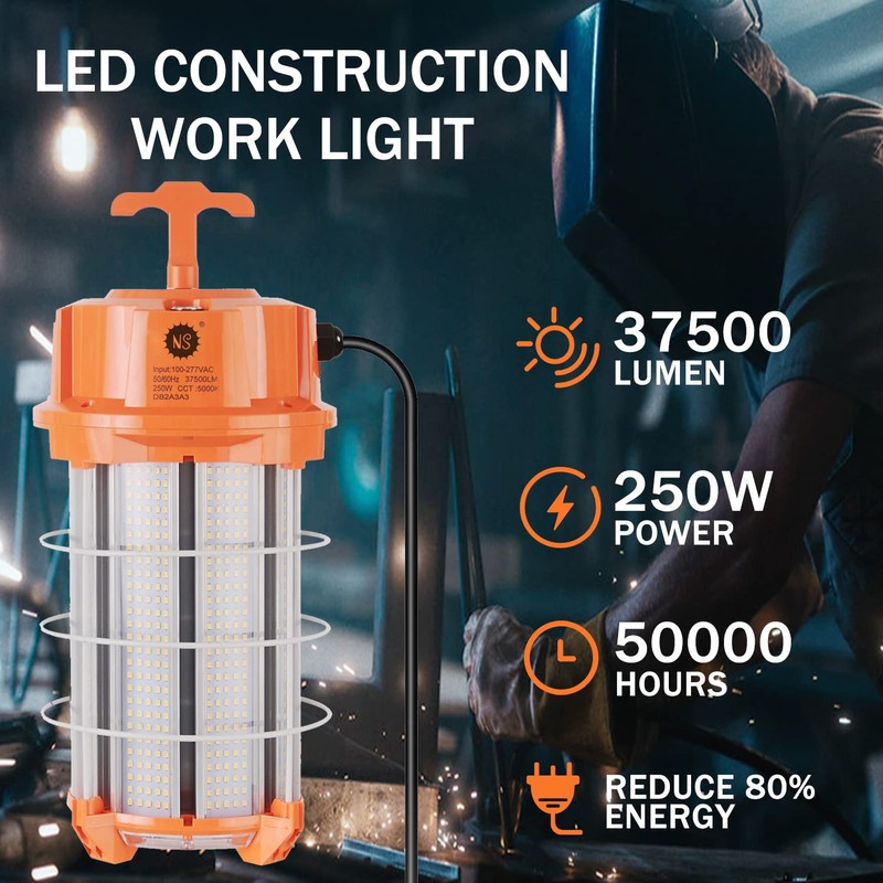 NS 250W LED Temporary Work Light 37,500 Lumens Construction Lights