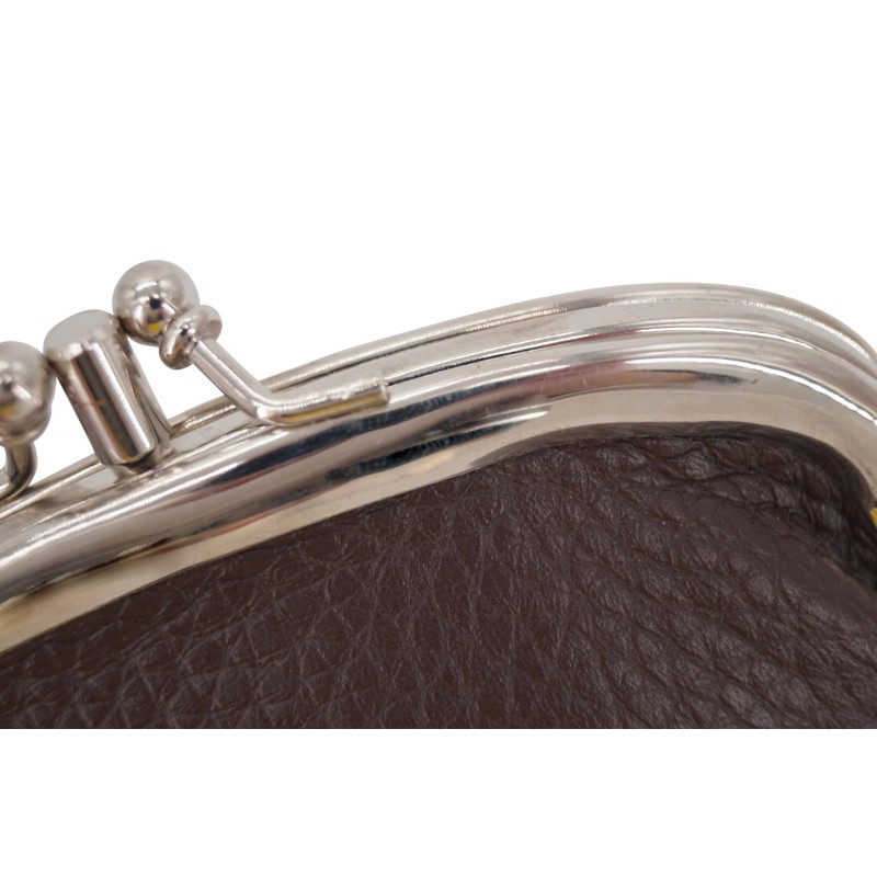 GERMANUS Barbara Women's Leather Purse with Clasp, brown, Classic