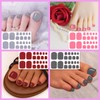 SILPECWEE 20 Sheets Adhesive Nail Polish Strips for Toes Solid