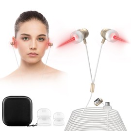 Red Light Therapy for Ears 650NM Red Light Ear Therapy Device with Two Pairs of Ear Canal Silicone